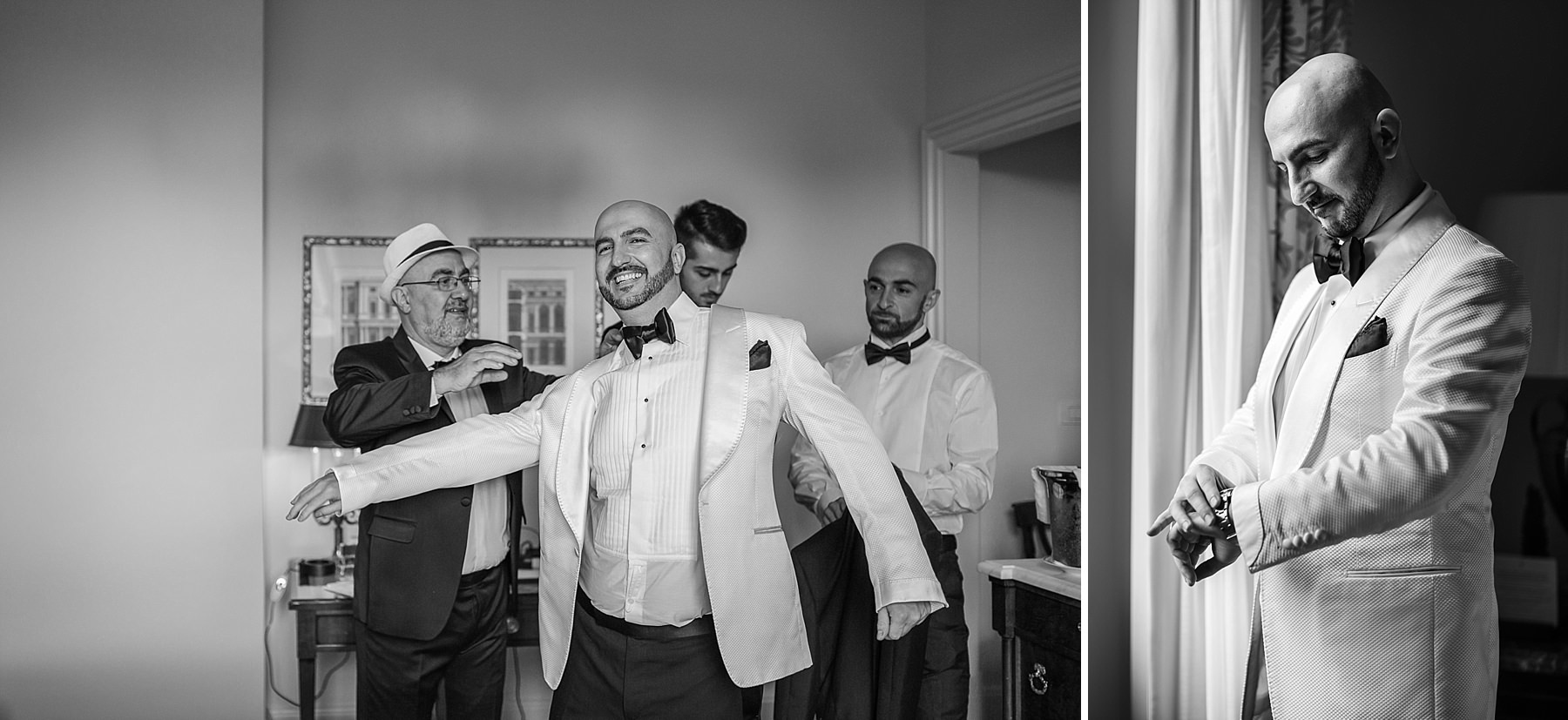 groom getting ready Four Seasons hotel Florence